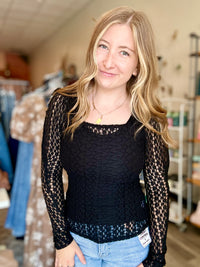 Morgan Lace Top-Doe & Rae-R3vel Threads, Women's Fashion Boutique, Located in Hudsonville, Michigan