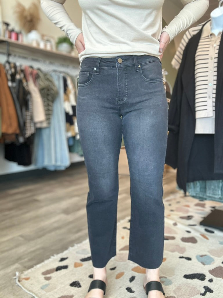 Lindsey Black Crop Jean-Risen-R3vel Threads, Women's Fashion Boutique, Located in Hudsonville, Michigan