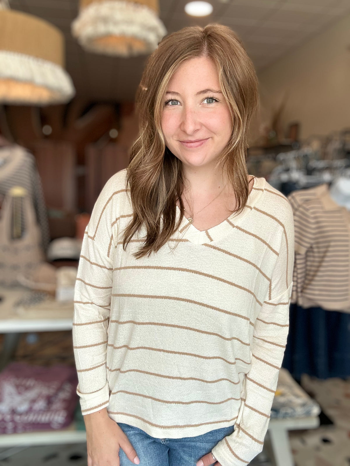 Dana Top-Blu Pepper-R3vel Threads, Women's Fashion Boutique, Located in Hudsonville, Michigan