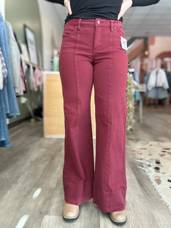 Jenny Wine Wide Leg-Risen-R3vel Threads, Women's Fashion Boutique, Located in Hudsonville, Michigan