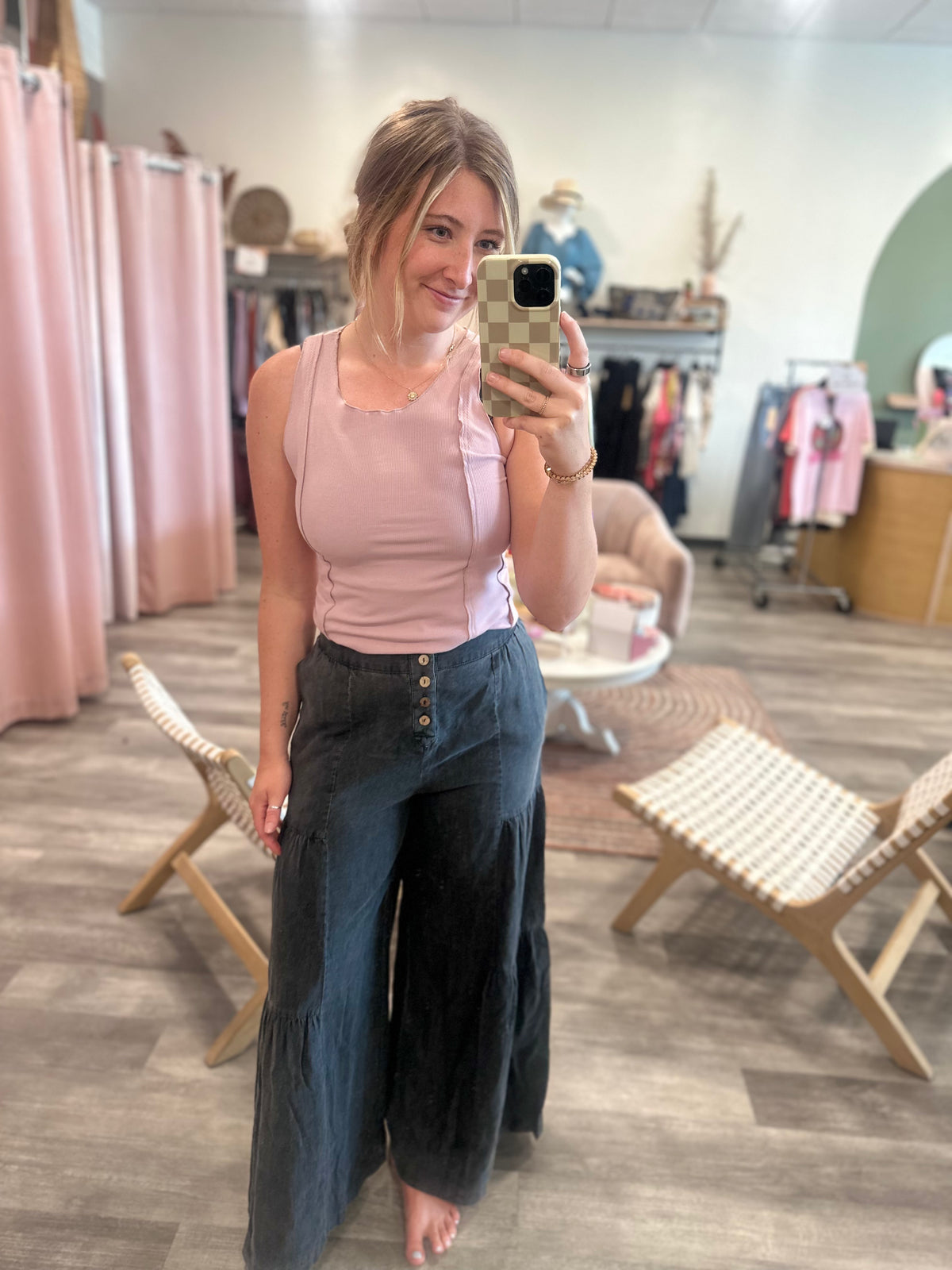 Wren Flowy Pant-mustard seed-R3vel Threads, Women's Fashion Boutique, Located in Hudsonville, Michigan