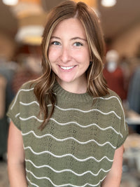 Madeline Top-Green-She+Sky-R3vel Threads, Women's Fashion Boutique, Located in Hudsonville, Michigan