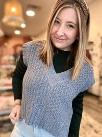 Kiera Sweater Vest-Blu Pepper-R3vel Threads, Women's Fashion Boutique, Located in Hudsonville, Michigan