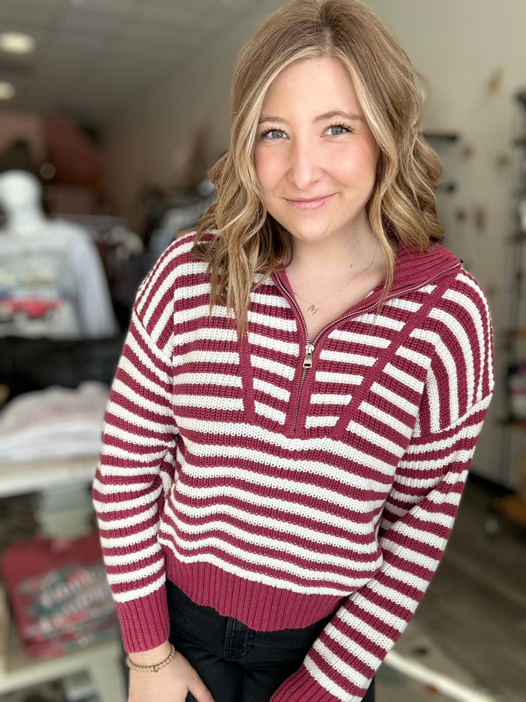 Mabel Half Zip Sweater-Papermoon-R3vel Threads, Women's Fashion Boutique, Located in Hudsonville, Michigan