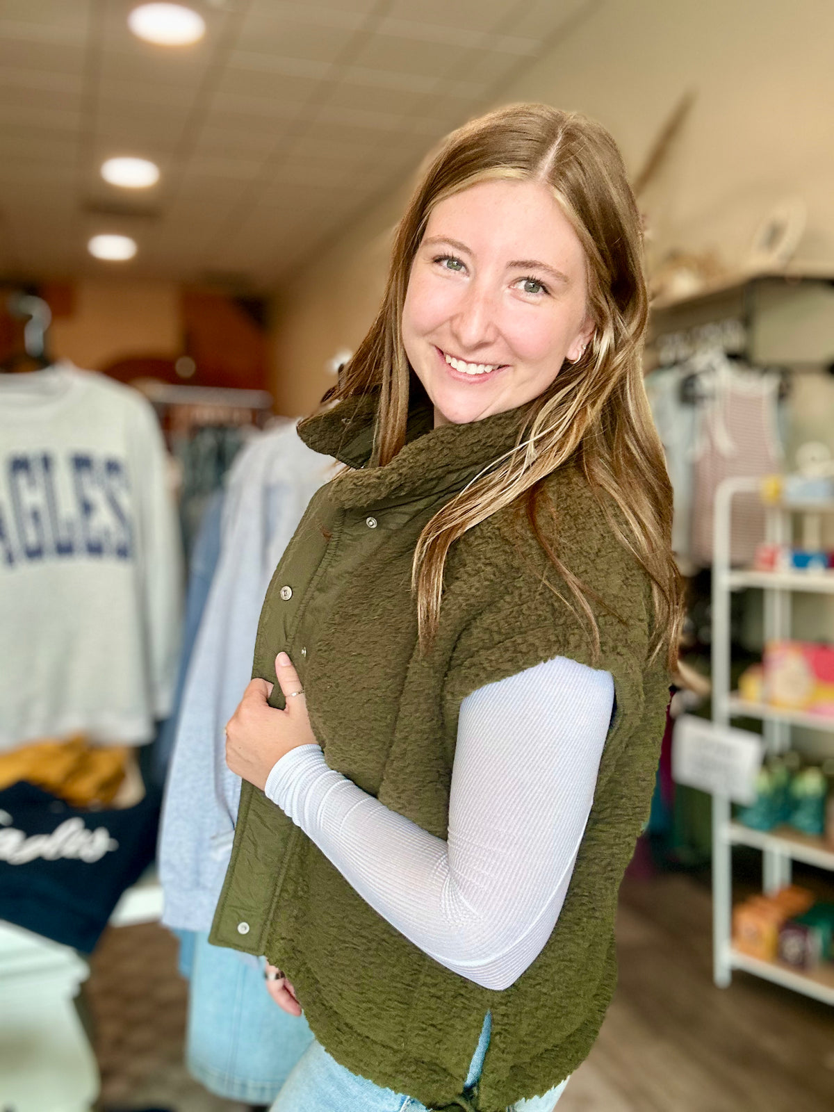 Brynn Sherpa Vest-Zenana-R3vel Threads, Women's Fashion Boutique, Located in Hudsonville, Michigan