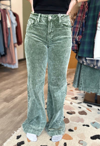 Lenny Corduroy Pants-Risen-R3vel Threads, Women's Fashion Boutique, Located in Hudsonville, Michigan