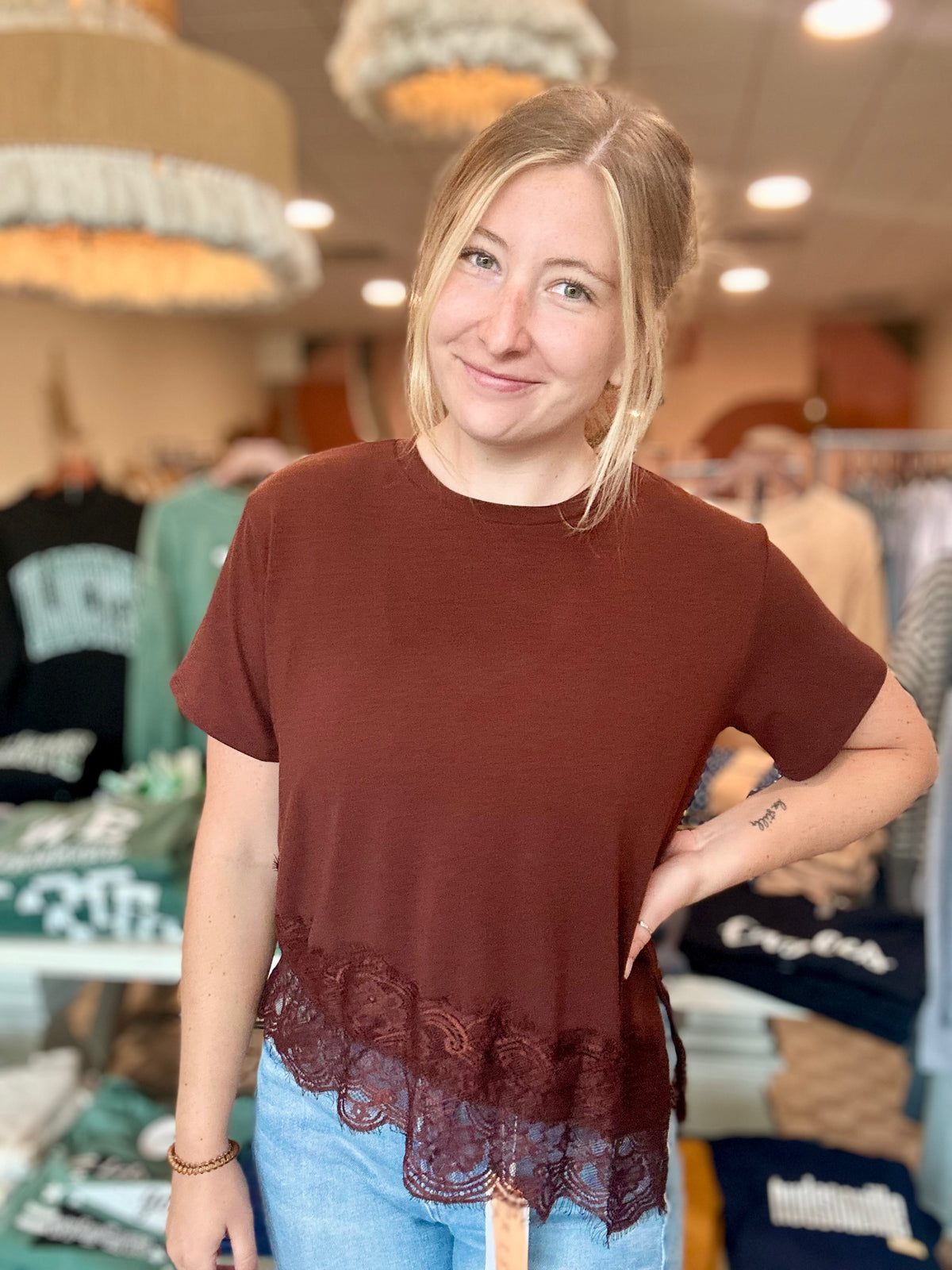 Faith Top-Brown-Les Amis-R3vel Threads, Women's Fashion Boutique, Located in Hudsonville, Michigan