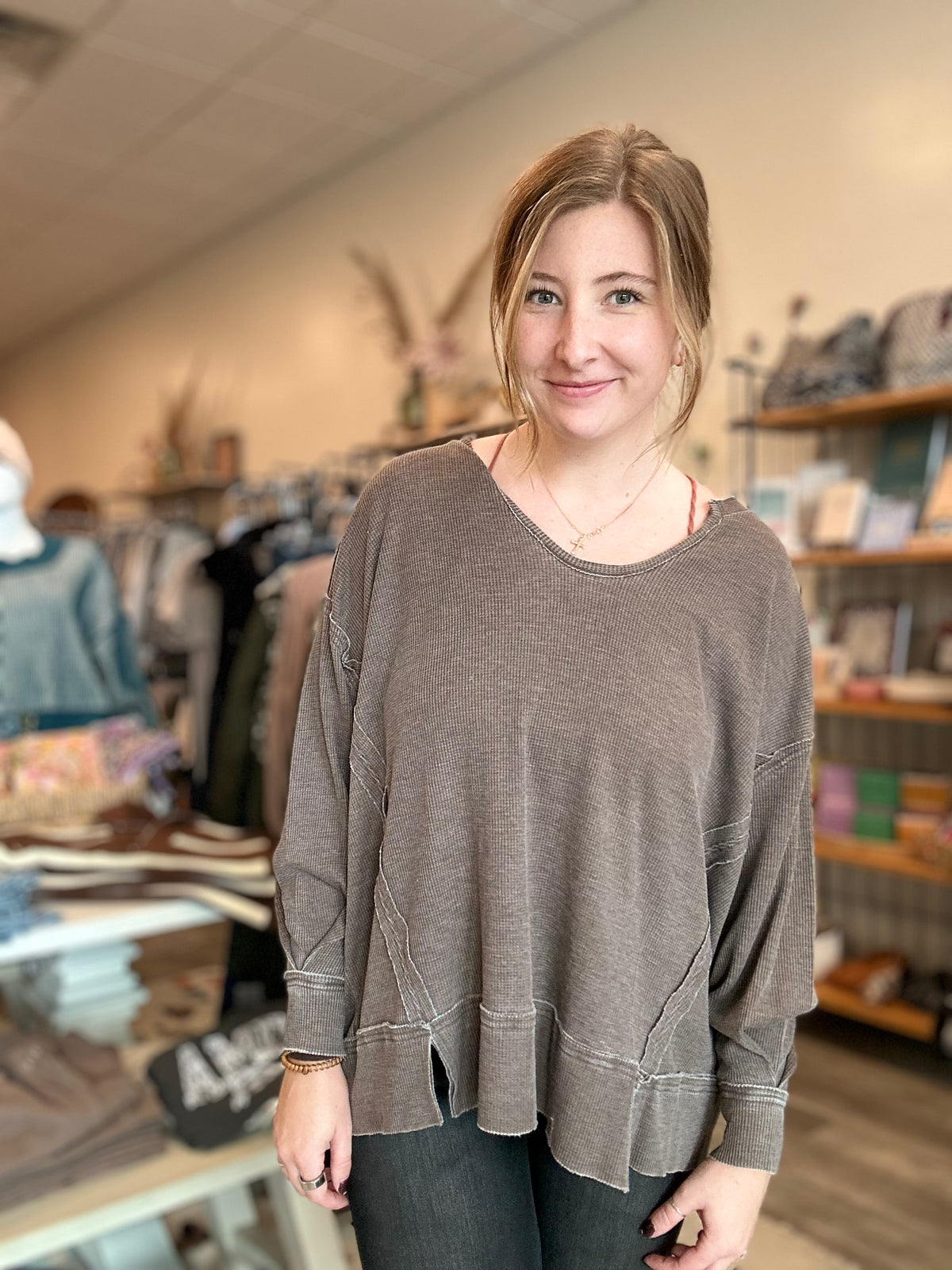 Rose Longsleeve-mono b-R3vel Threads, Women's Fashion Boutique, Located in Hudsonville, Michigan