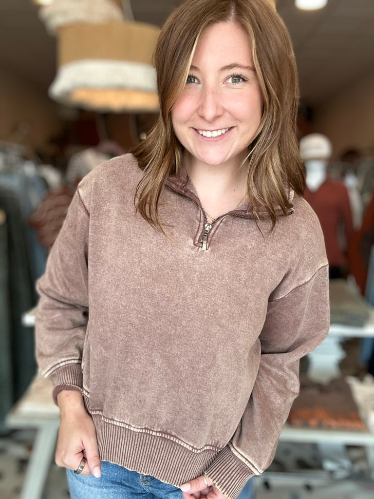 Mila Half Zip-Zenana-R3vel Threads, Women's Fashion Boutique, Located in Hudsonville, Michigan