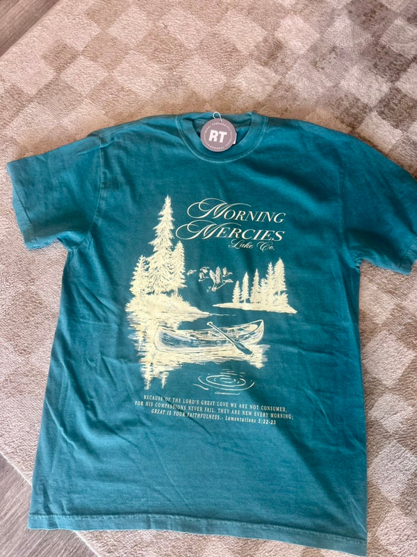 Morning Mercies Tee-Whitney | Chaudoin Creations-R3vel Threads, Women's Fashion Boutique, Located in Hudsonville, Michigan