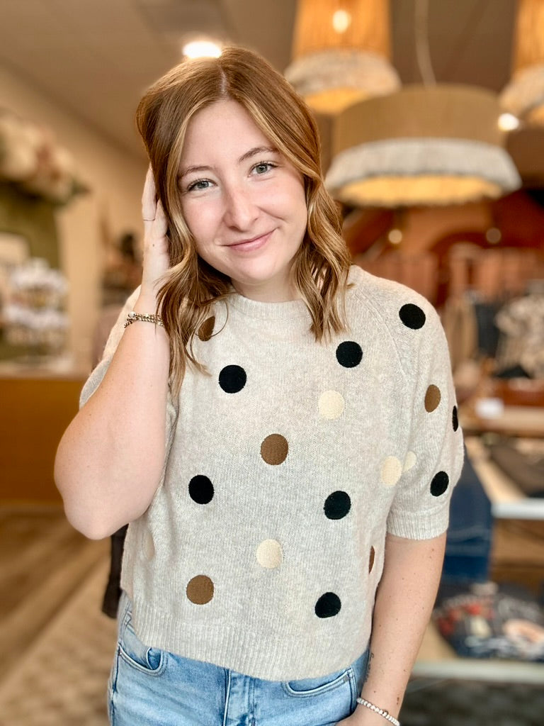 Faith Short Sleeve Sweater-Sunday Edition-R3vel Threads, Women's Fashion Boutique, Located in Hudsonville, Michigan