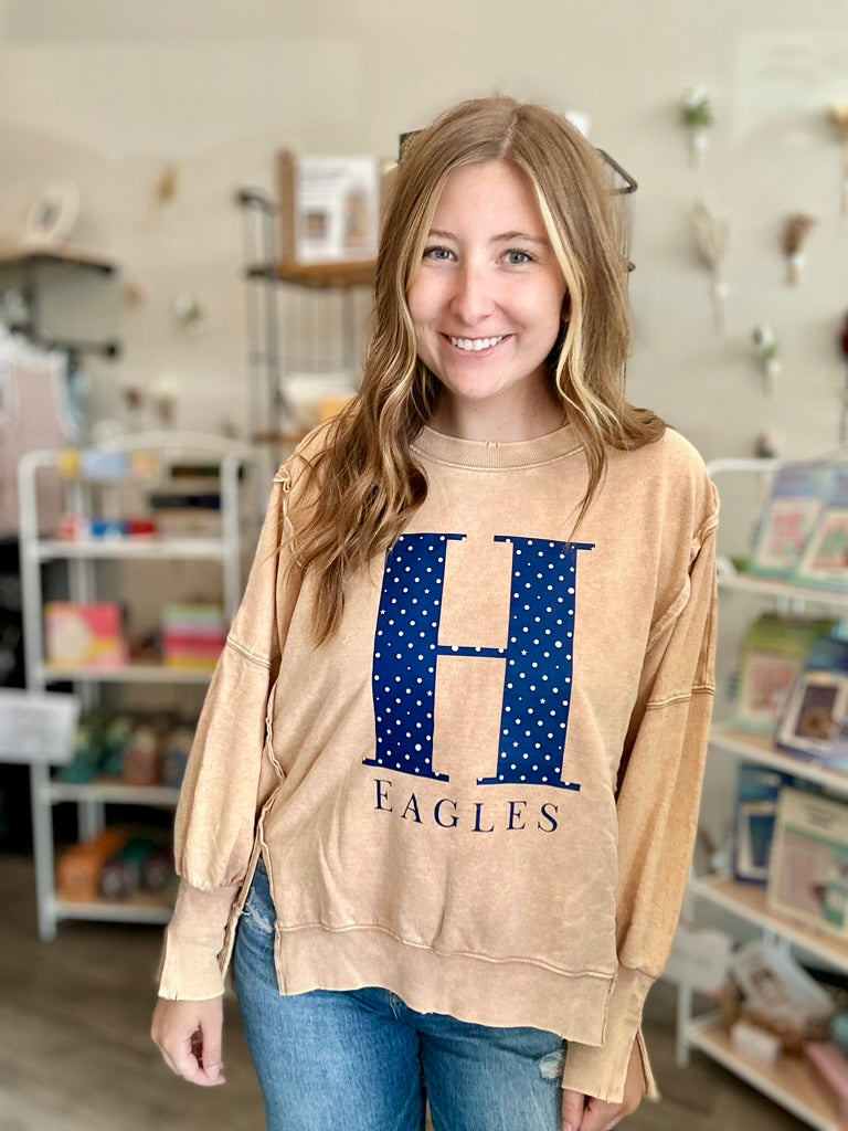 Washed Eagles Pullover-r3velthreads-R3vel Threads, Women's Fashion Boutique, Located in Hudsonville, Michigan