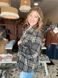 Kara Plaid Shacket-Bluivy-R3vel Threads, Women's Fashion Boutique, Located in Hudsonville, Michigan