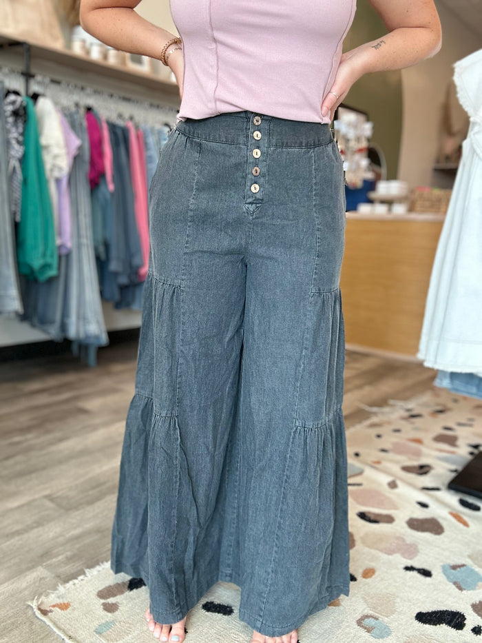 Wren Flowy Pant-mustard seed-R3vel Threads, Women's Fashion Boutique, Located in Hudsonville, Michigan
