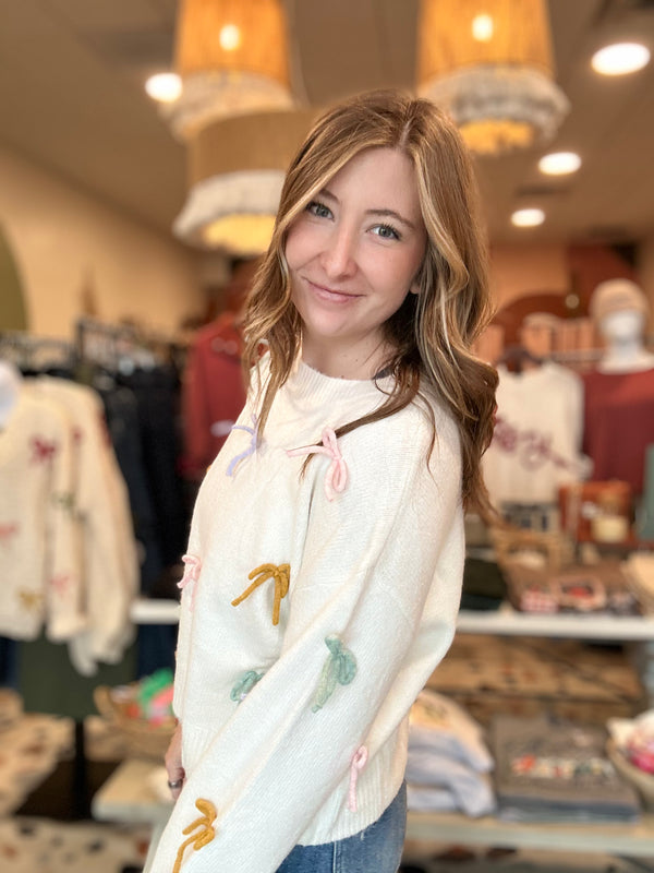 Claudia Bow Sweater-Adora-R3vel Threads, Women's Fashion Boutique, Located in Hudsonville, Michigan