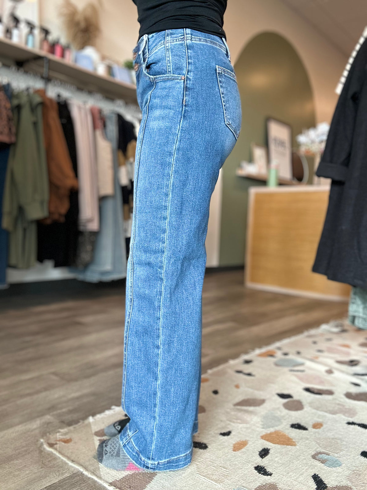 Ruth Mid Baggy Jean-Risen-R3vel Threads, Women's Fashion Boutique, Located in Hudsonville, Michigan