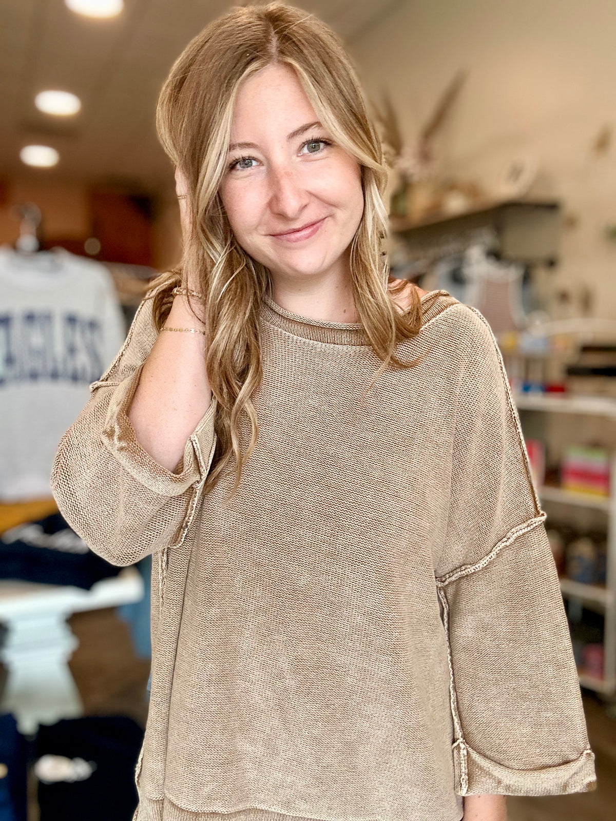 Annie Top-Blu Pepper-R3vel Threads, Women's Fashion Boutique, Located in Hudsonville, Michigan