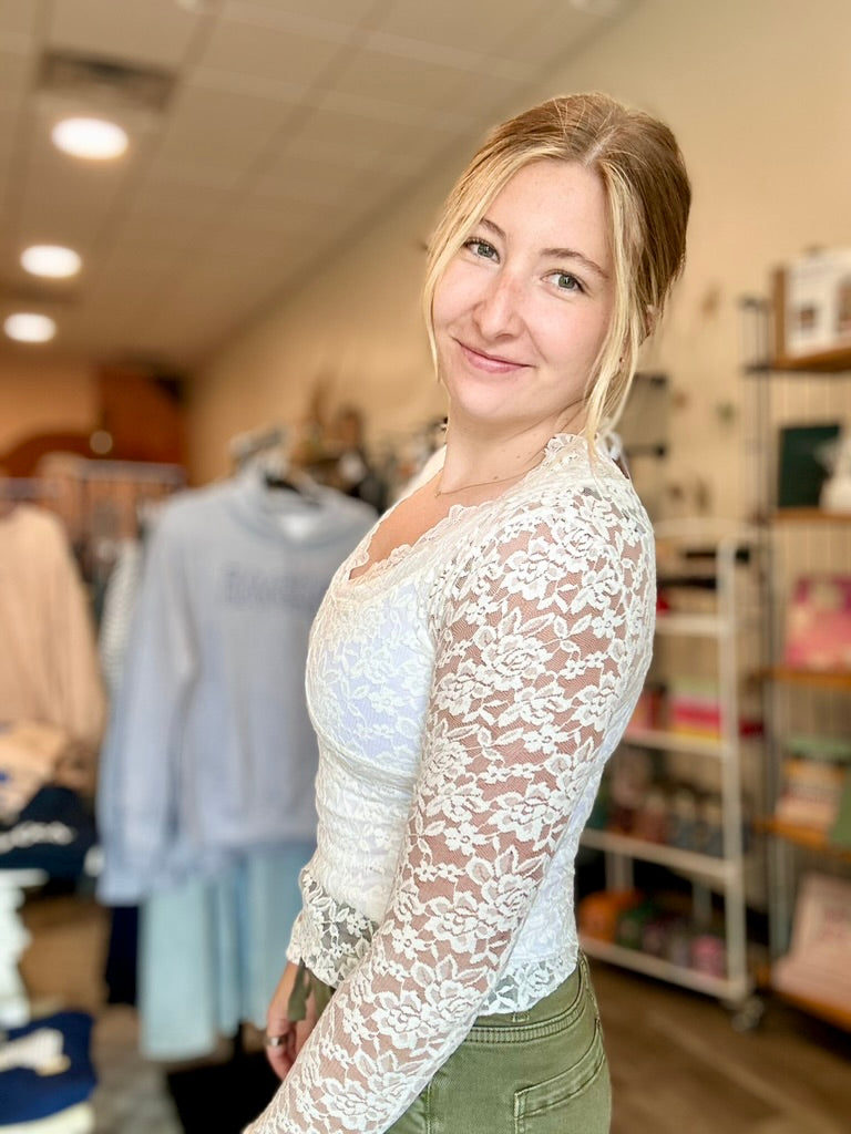 Kara Lace Long Sleeve-Bluivy-R3vel Threads, Women's Fashion Boutique, Located in Hudsonville, Michigan