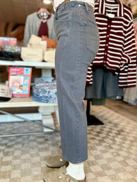Kelli Cropped Grey Denim-Risen-R3vel Threads, Women's Fashion Boutique, Located in Hudsonville, Michigan