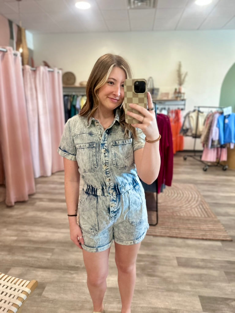 Faye Romper-Bluivy-R3vel Threads, Women's Fashion Boutique, Located in Hudsonville, Michigan