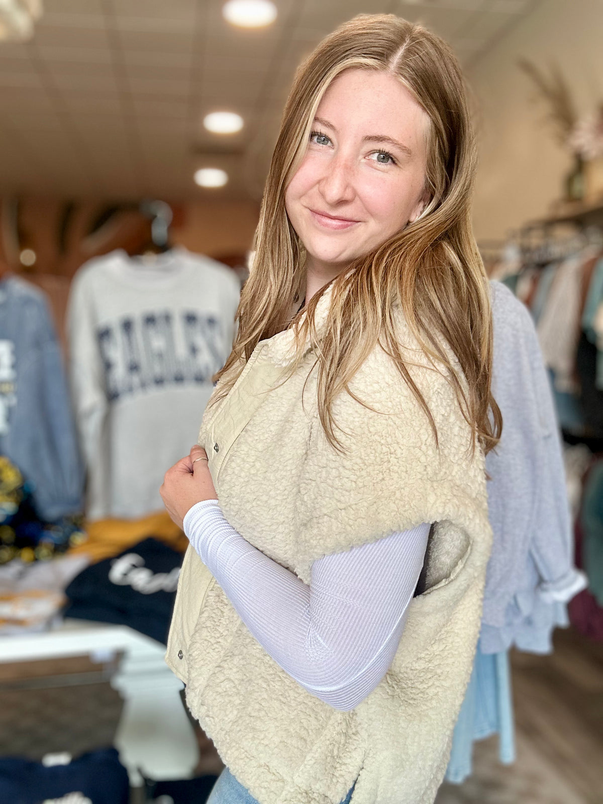 Brynn Sherpa Vest-Zenana-R3vel Threads, Women's Fashion Boutique, Located in Hudsonville, Michigan