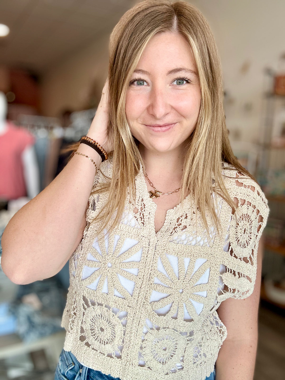 Lizzy Crochet Top-Doe & Rae-R3vel Threads, Women's Fashion Boutique, Located in Hudsonville, Michigan