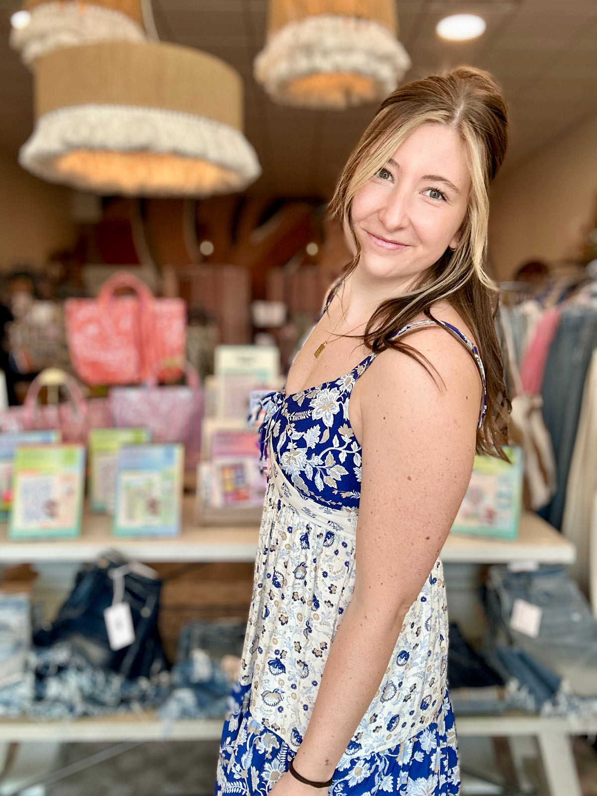Bianca Dress-Blu Pepper-R3vel Threads, Women's Fashion Boutique, Located in Hudsonville, Michigan