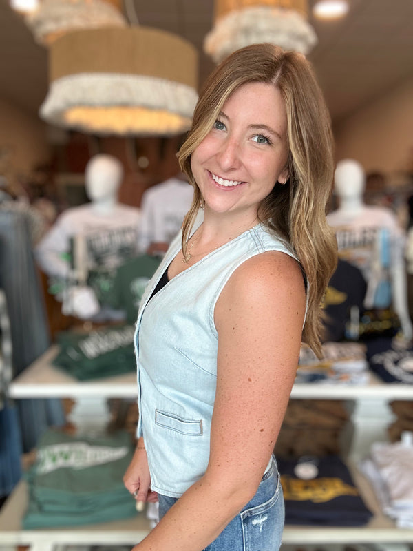 Jana Denim Vest-Zenana-R3vel Threads, Women's Fashion Boutique, Located in Hudsonville, Michigan