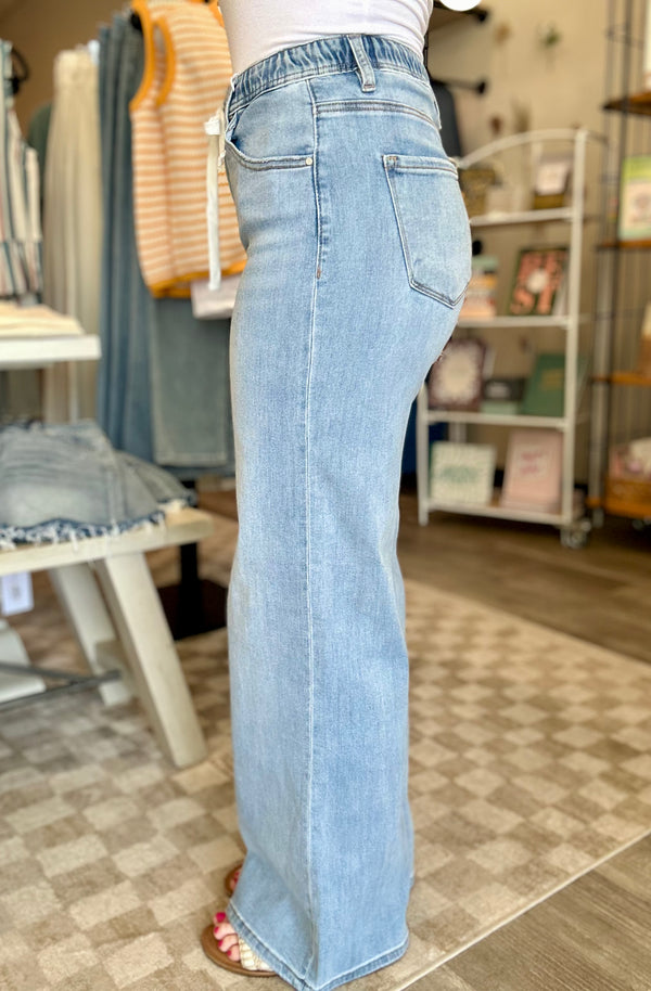 Oaklee Elastic Wide Leg-Risen-R3vel Threads, Women's Fashion Boutique, Located in Hudsonville, Michigan