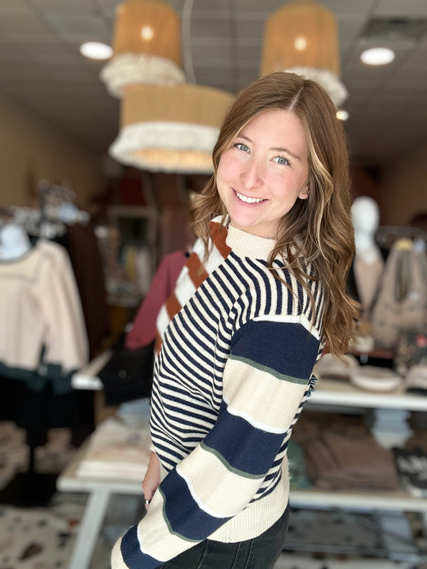 Jessi Sweater-Blue B-R3vel Threads, Women's Fashion Boutique, Located in Hudsonville, Michigan