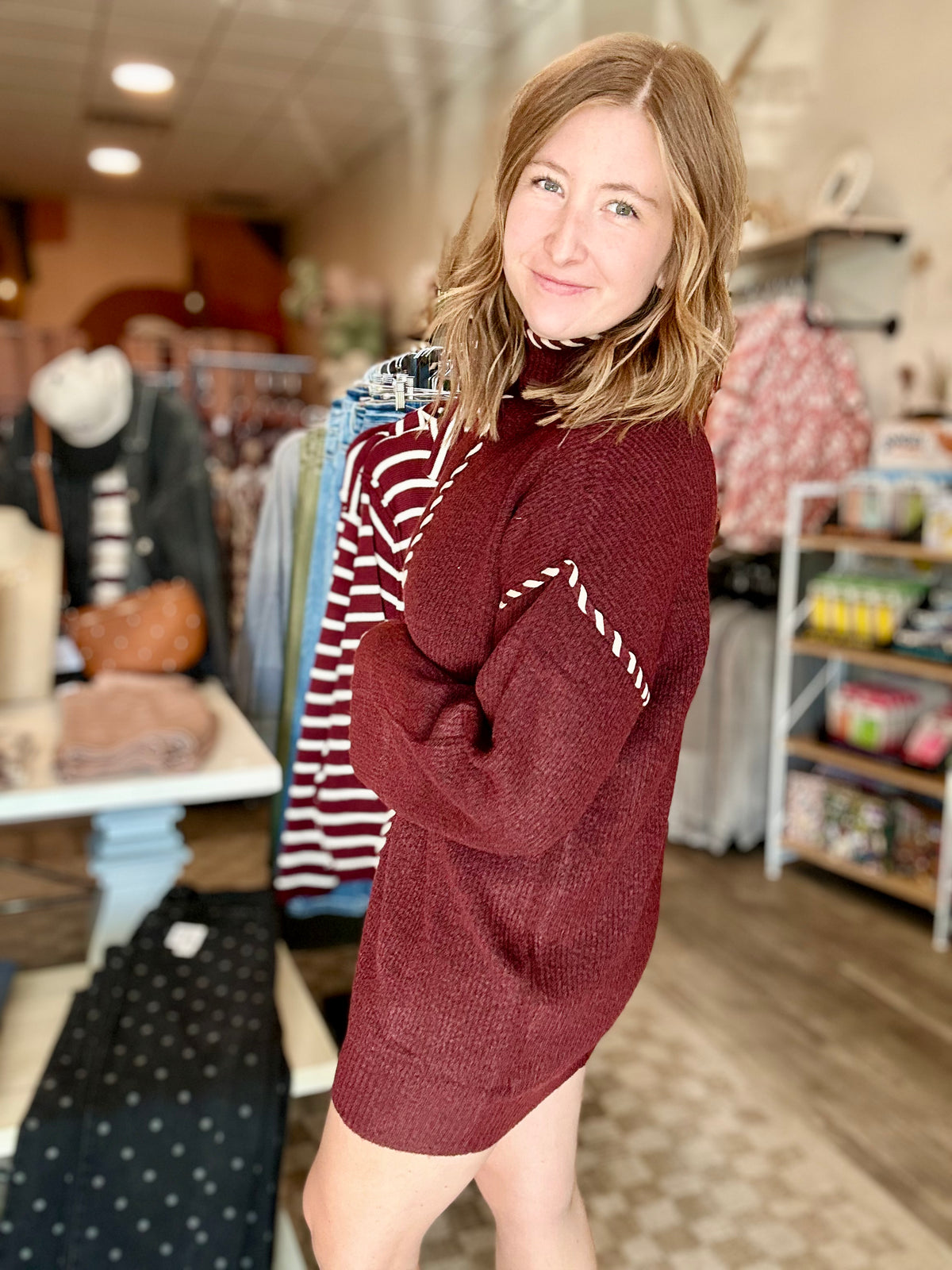 Selma Sweater Dress-Blu Pepper-R3vel Threads, Women's Fashion Boutique, Located in Hudsonville, Michigan