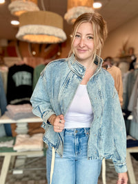 Harlowe Denim Jacket-Bluivy-R3vel Threads, Women's Fashion Boutique, Located in Hudsonville, Michigan