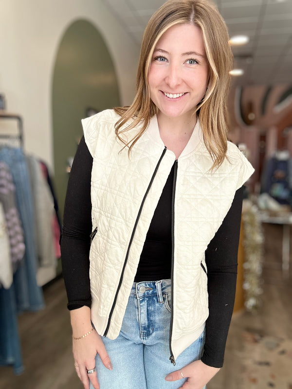 Tonya Quilted Vest-Doe & Rae-R3vel Threads, Women's Fashion Boutique, Located in Hudsonville, Michigan