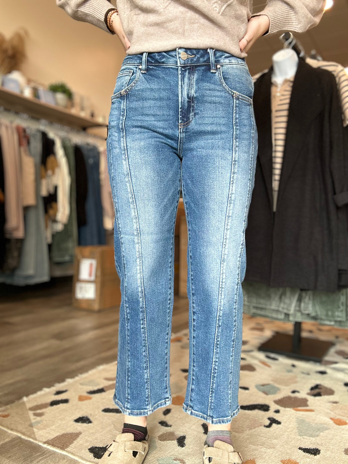 Avery High rise Crop Straight-Risen-R3vel Threads, Women's Fashion Boutique, Located in Hudsonville, Michigan