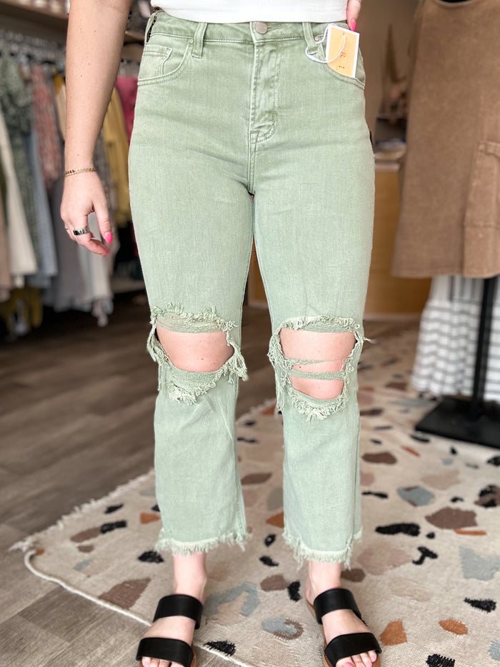 Jayla Distressed Straight Jean-Risen-R3vel Threads, Women's Fashion Boutique, Located in Hudsonville, Michigan