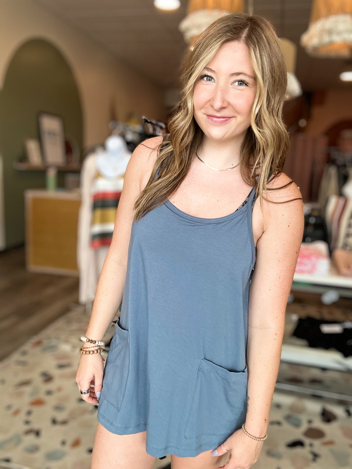 Anna Romper Dress-Final Touch-R3vel Threads, Women's Fashion Boutique, Located in Hudsonville, Michigan