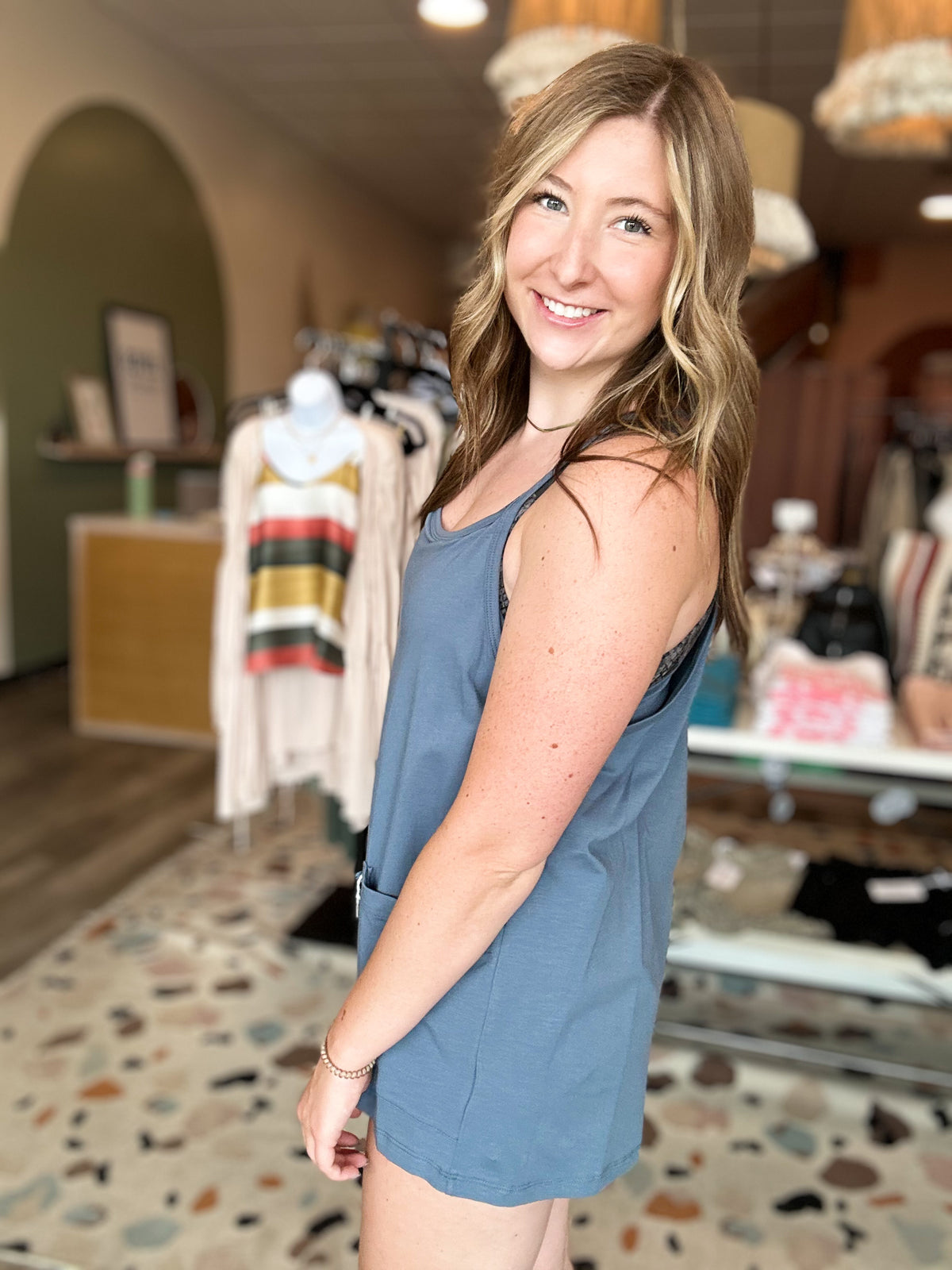 Anna Romper Dress-Final Touch-R3vel Threads, Women's Fashion Boutique, Located in Hudsonville, Michigan