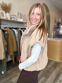 Mila Sherpa Vest-Rae Mode-R3vel Threads, Women's Fashion Boutique, Located in Hudsonville, Michigan