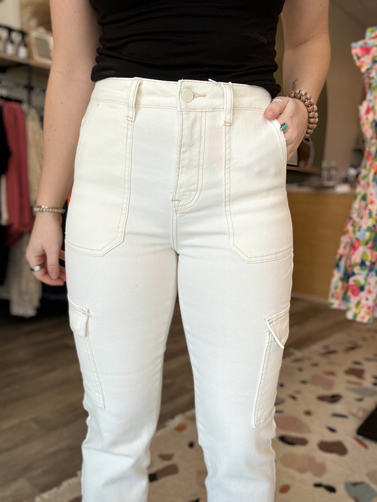 Belle Cargo Pants-Risen-R3vel Threads, Women's Fashion Boutique, Located in Hudsonville, Michigan