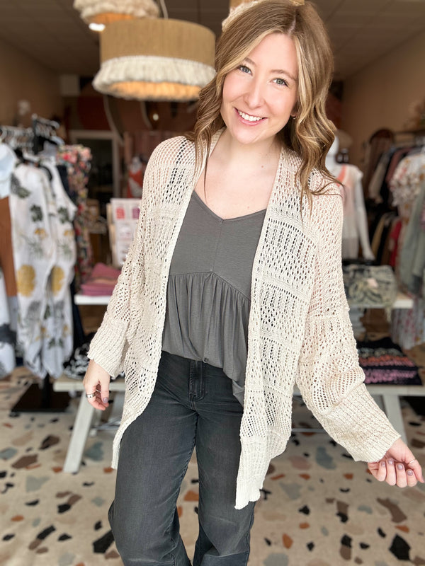 Nell knit Cardi-Leto Accessories-R3vel Threads, Women's Fashion Boutique, Located in Hudsonville, Michigan