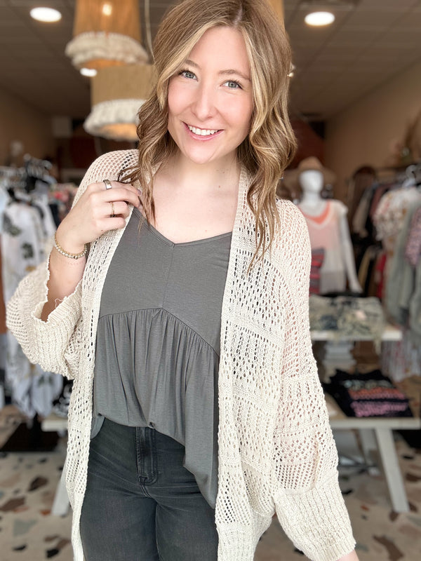 Nell knit Cardi-Leto Accessories-R3vel Threads, Women's Fashion Boutique, Located in Hudsonville, Michigan