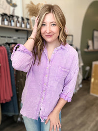 Hallie Button Up-Zenana-R3vel Threads, Women's Fashion Boutique, Located in Hudsonville, Michigan