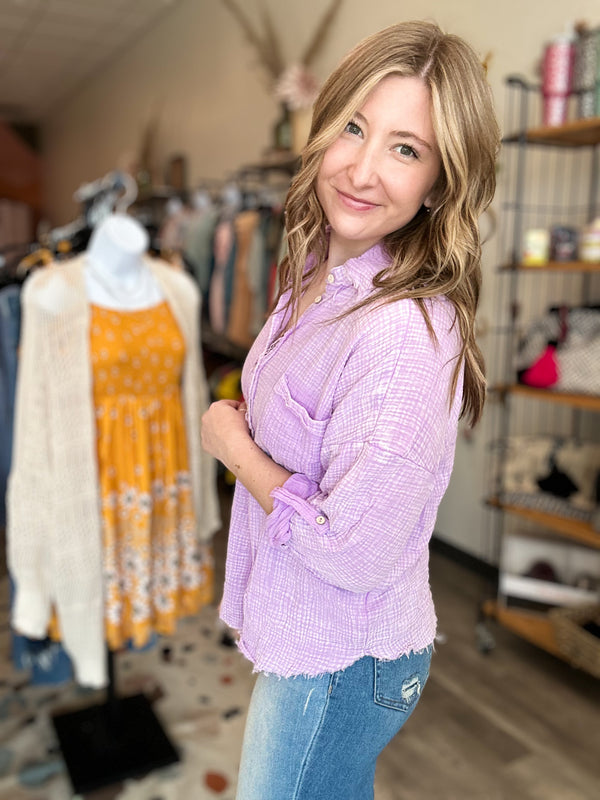 Hallie Button Up-Zenana-R3vel Threads, Women's Fashion Boutique, Located in Hudsonville, Michigan