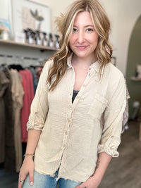 Hallie Button Up-Zenana-R3vel Threads, Women's Fashion Boutique, Located in Hudsonville, Michigan