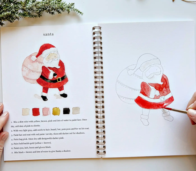 Christmas Watercolor workbook-r3velthreads-R3vel Threads, Women's Fashion Boutique, Located in Hudsonville, Michigan