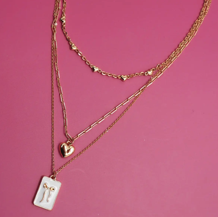 Square Bow Charm Necklace-r3velthreads-R3vel Threads, Women's Fashion Boutique, Located in Hudsonville, Michigan