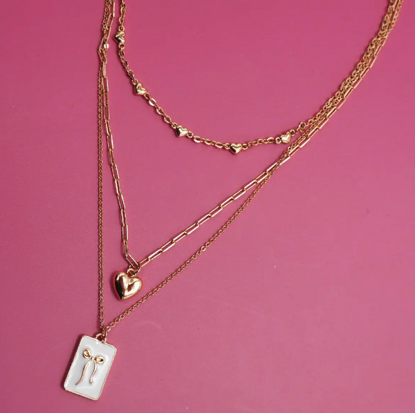 Square Bow Charm Necklace-r3velthreads-R3vel Threads, Women's Fashion Boutique, Located in Hudsonville, Michigan