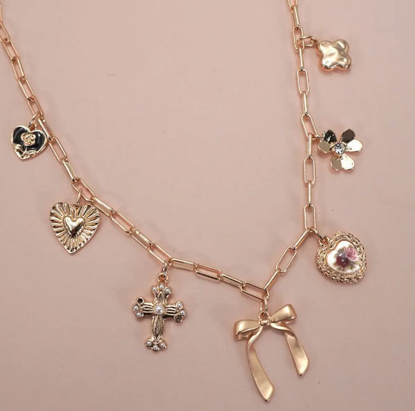 Floral Charm Necklace-r3velthreads-R3vel Threads, Women's Fashion Boutique, Located in Hudsonville, Michigan