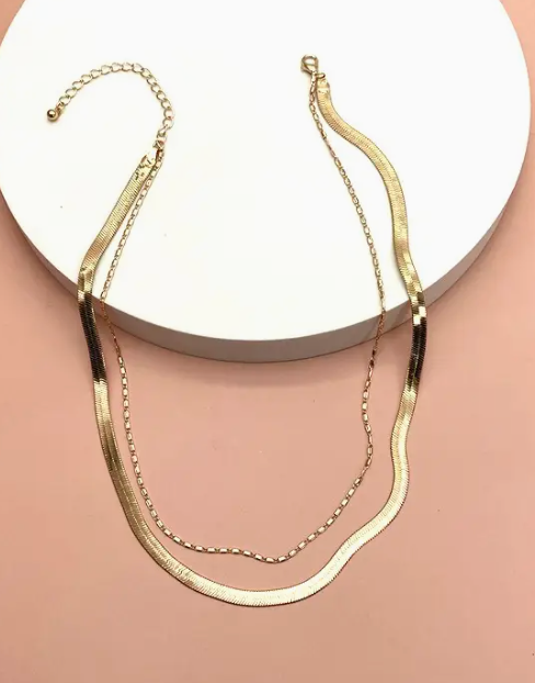 Snake Chain Double Necklace-r3velthreads-R3vel Threads, Women's Fashion Boutique, Located in Hudsonville, Michigan