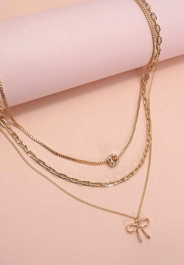 Bow/Pearl Necklace Set-josslyn-R3vel Threads, Women's Fashion Boutique, Located in Hudsonville, Michigan